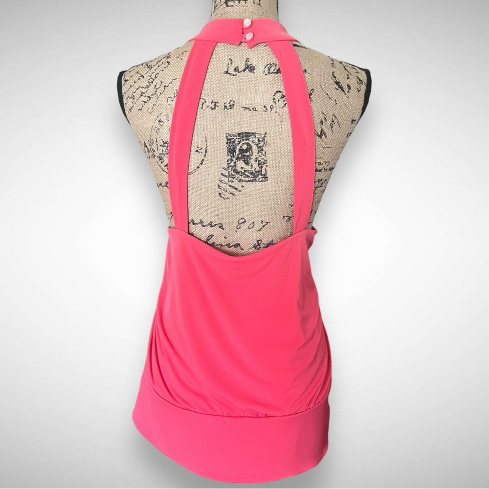 BOSTON PROPER Raspberry Halter Banded-Bottom Mock Neck Knit Top XL | EUC - Picture 4 of 11